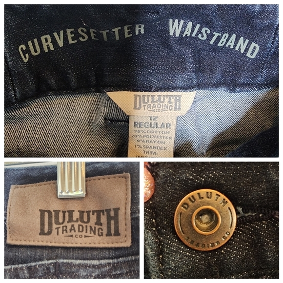 Duluth Trading Double Chapped work denim skinny leg darkwash Jeans. Size 12. - Picture 3 of 16